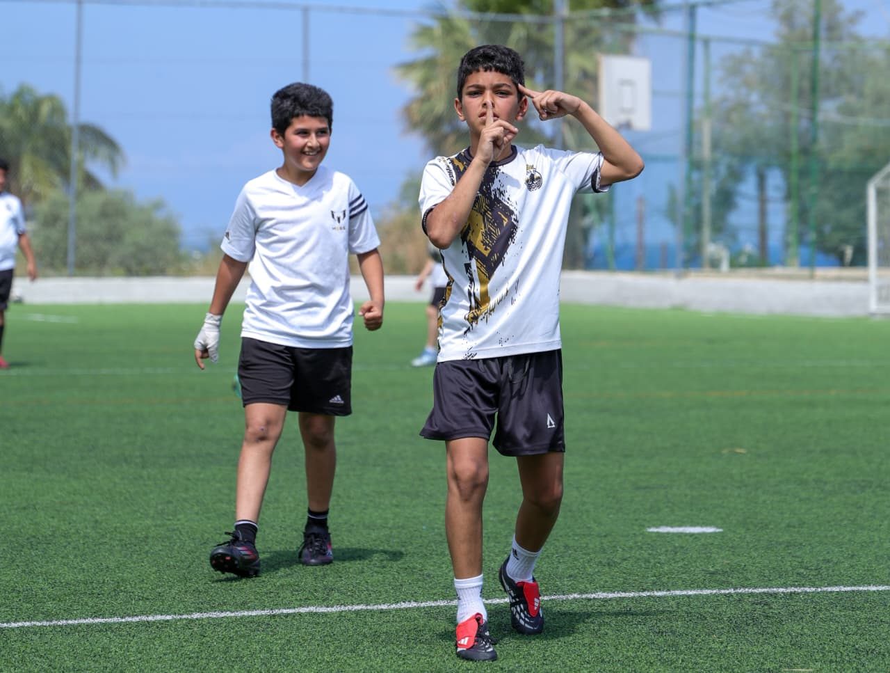 Player joking around on the pitch
