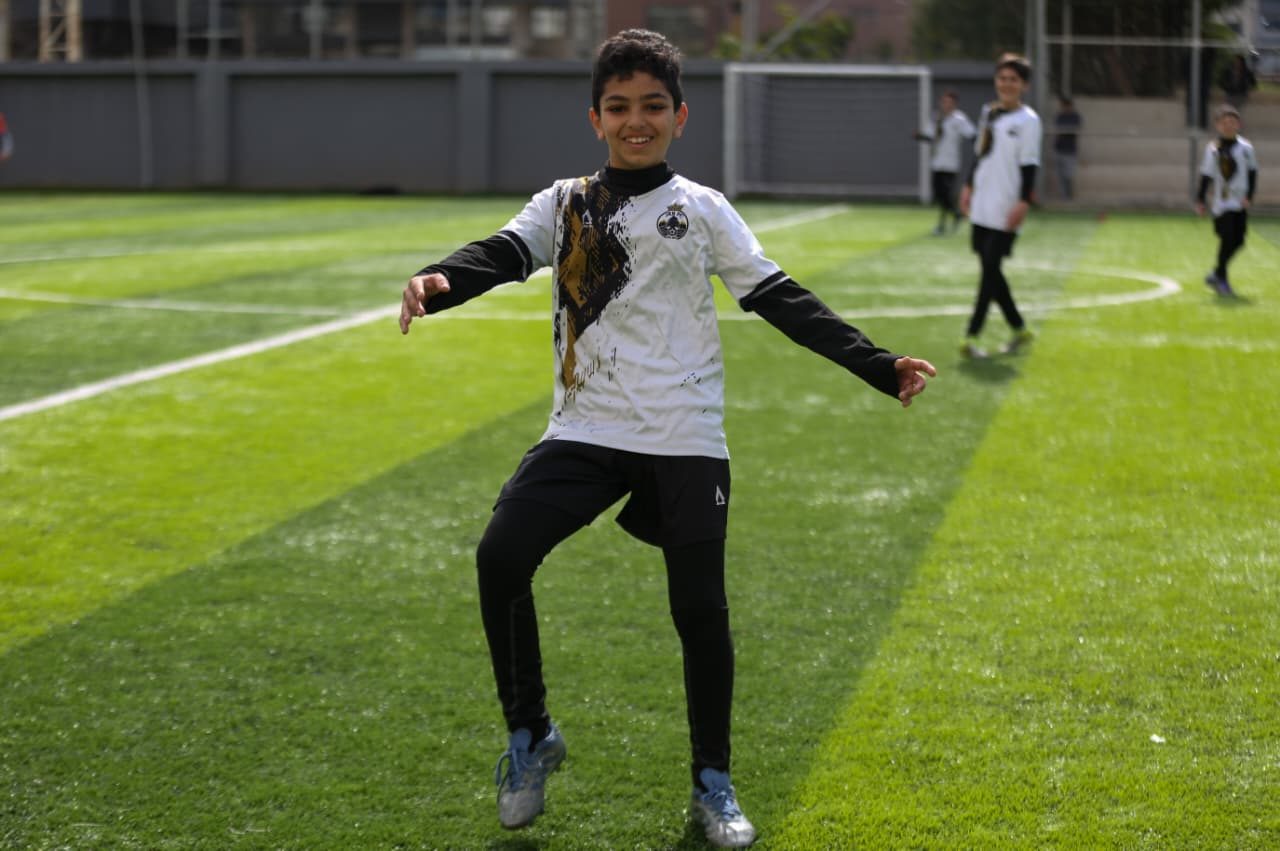 Player jumping for a header