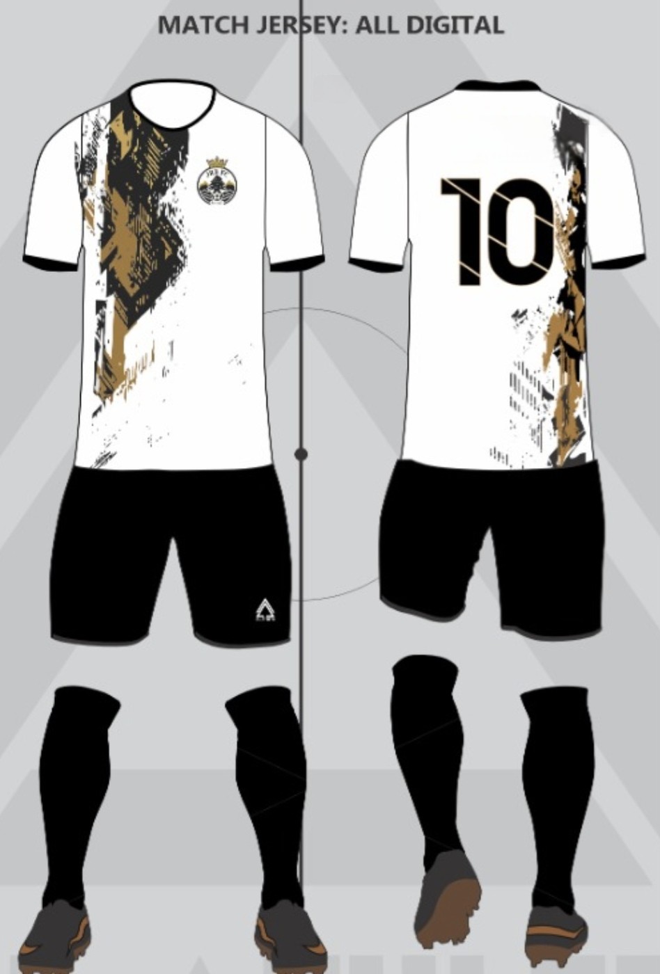 JRB FA Academy match jersey design — front and back